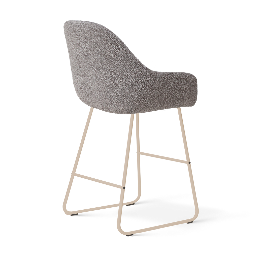 Nino-Mae barkruk bouclé taupe - beige onderstel - 65 cm