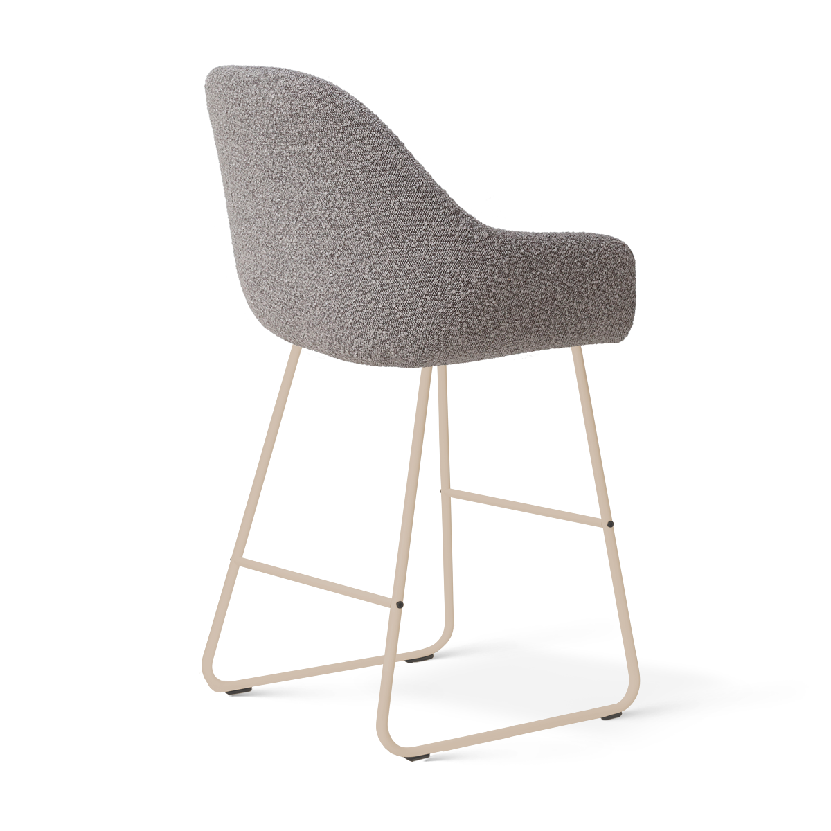 Nino-Mae barkruk bouclé taupe - beige onderstel - 65 cm