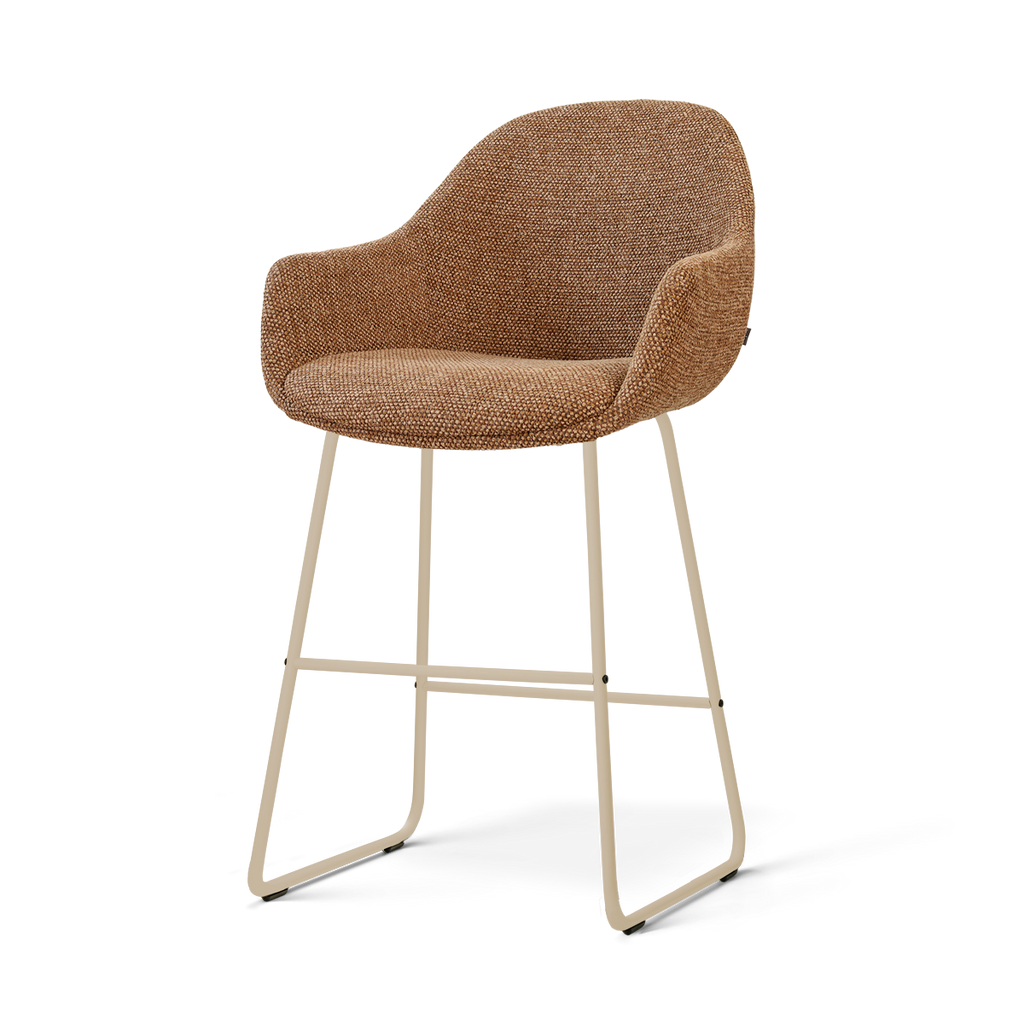 Nino-Mae barkruk bruin blend - beige onderstel - 65 cm