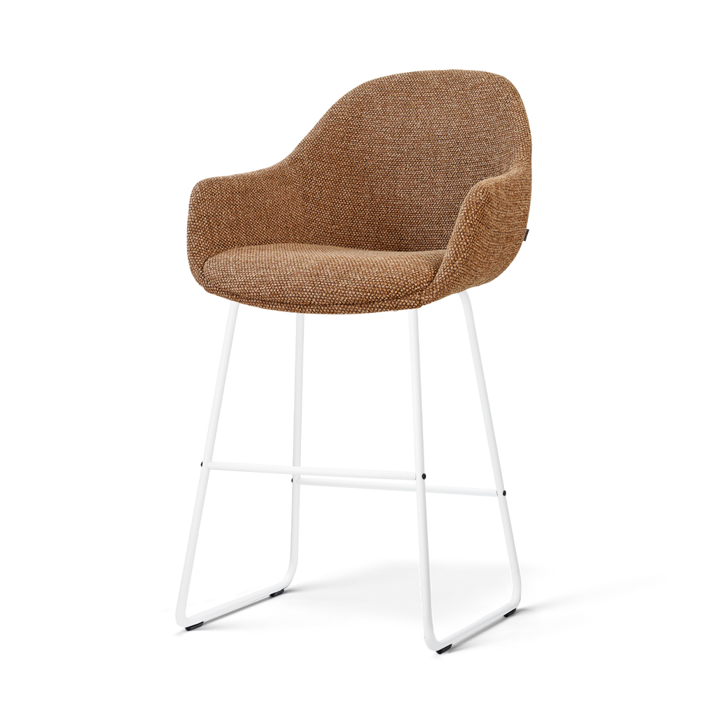 Nino-Mae barkruk bruin blend - wit onderstel - 65 cm