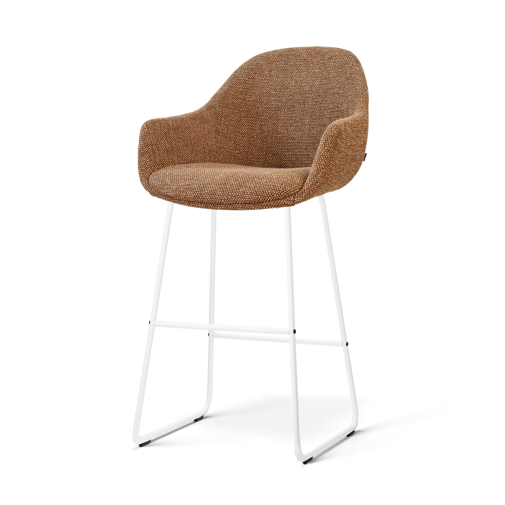 Nino-Mae barkruk bruin blend - wit onderstel - 75 cm