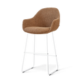 Nino-Mae barkruk bruin blend - wit onderstel - 75 cm