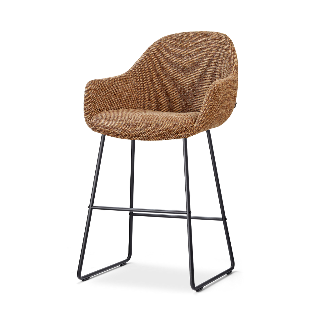 Nino-Mae barkruk bruin blend - zwart onderstel - 65 cm