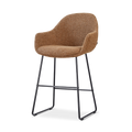 Nino-Mae barkruk bruin blend - zwart onderstel - 65 cm