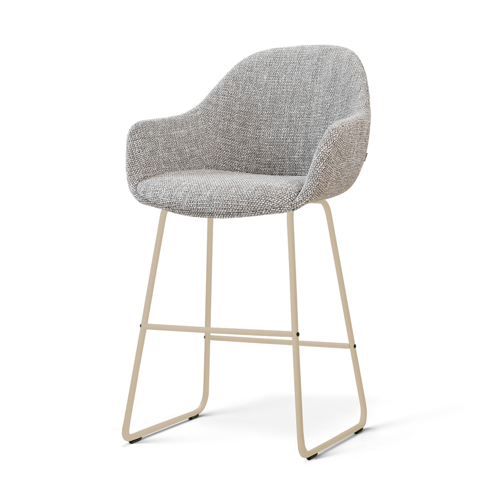 Nino-Mae barkruk grijs blend - beige onderstel - 65 cm