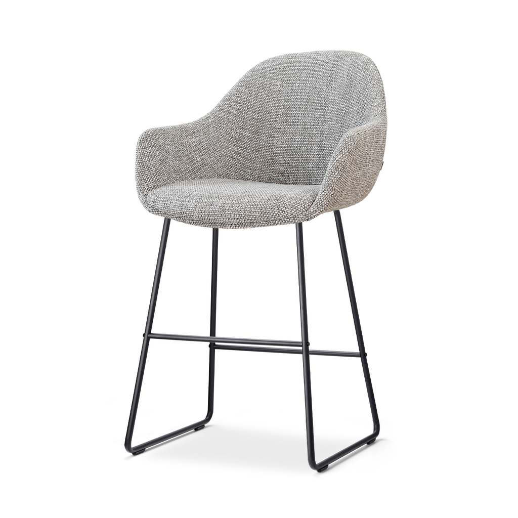 Nino-Mae barkruk grijs blend - zwart onderstel - 65 cm