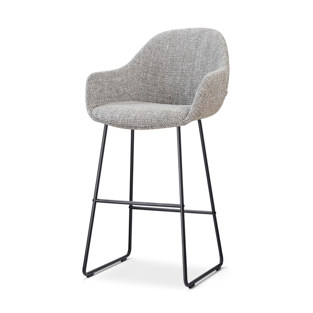 Nino-Mae barkruk grijs blend - zwart onderstel - 75 cm