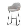 Nino-Mae barkruk grijs blend - zwart onderstel - 75 cm