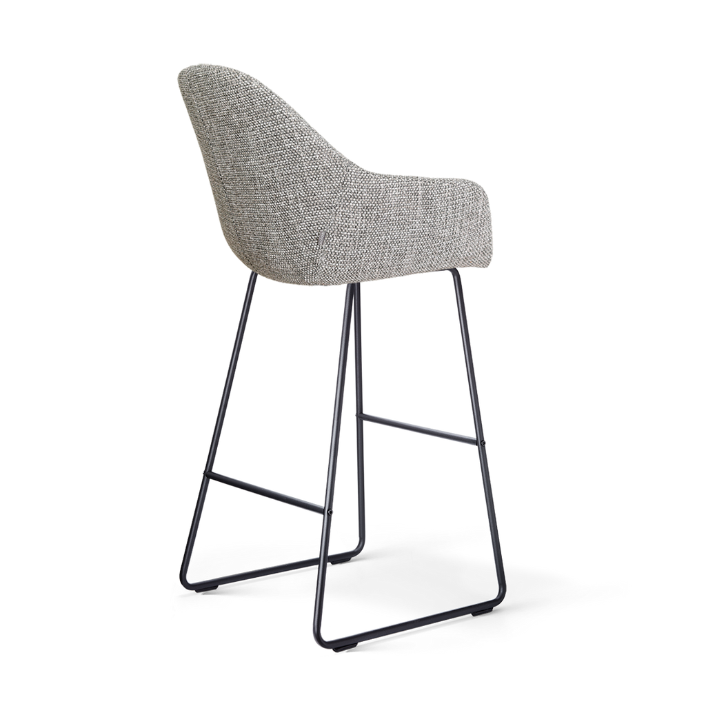Nino-Mae barkruk grijs blend - zwart onderstel - 75 cm