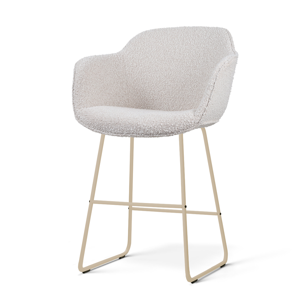 Nino-Mare barkruk bouclé beige - beige onderstel - 65 cm