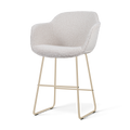 Nino-Mare barkruk bouclé beige - beige onderstel - 65 cm