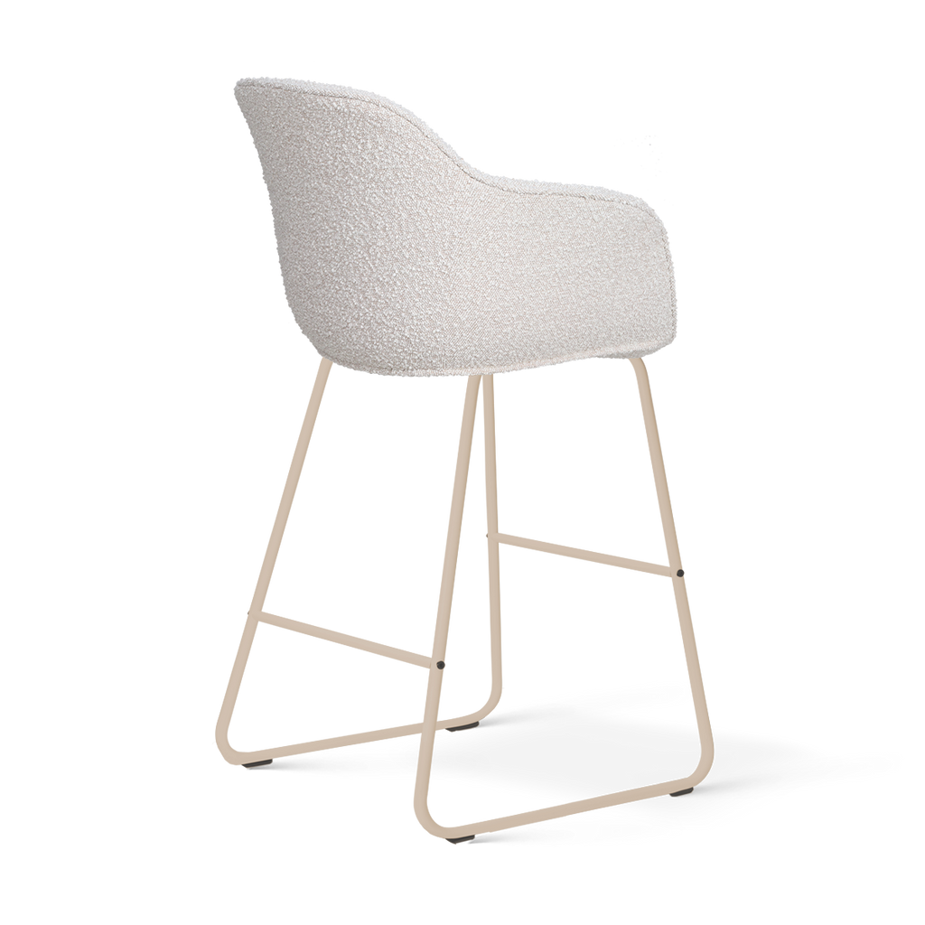 Nino-Mare barkruk bouclé beige - beige onderstel - 65 cm