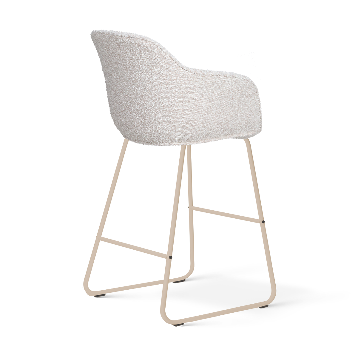 Nino-Mare barkruk bouclé beige - beige onderstel - 65 cm