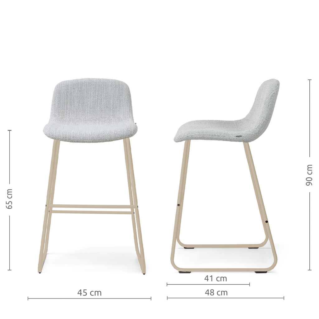 Nino-Mats barkruk grijs melange - beige onderstel - 65 cm