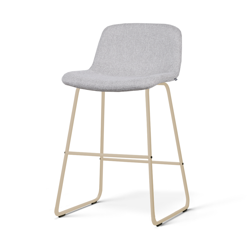 Nino-Mats barkruk lichtgrijs - beige onderstel - 65 cm
