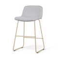 Nino-Mats barkruk lichtgrijs - beige onderstel - 65 cm