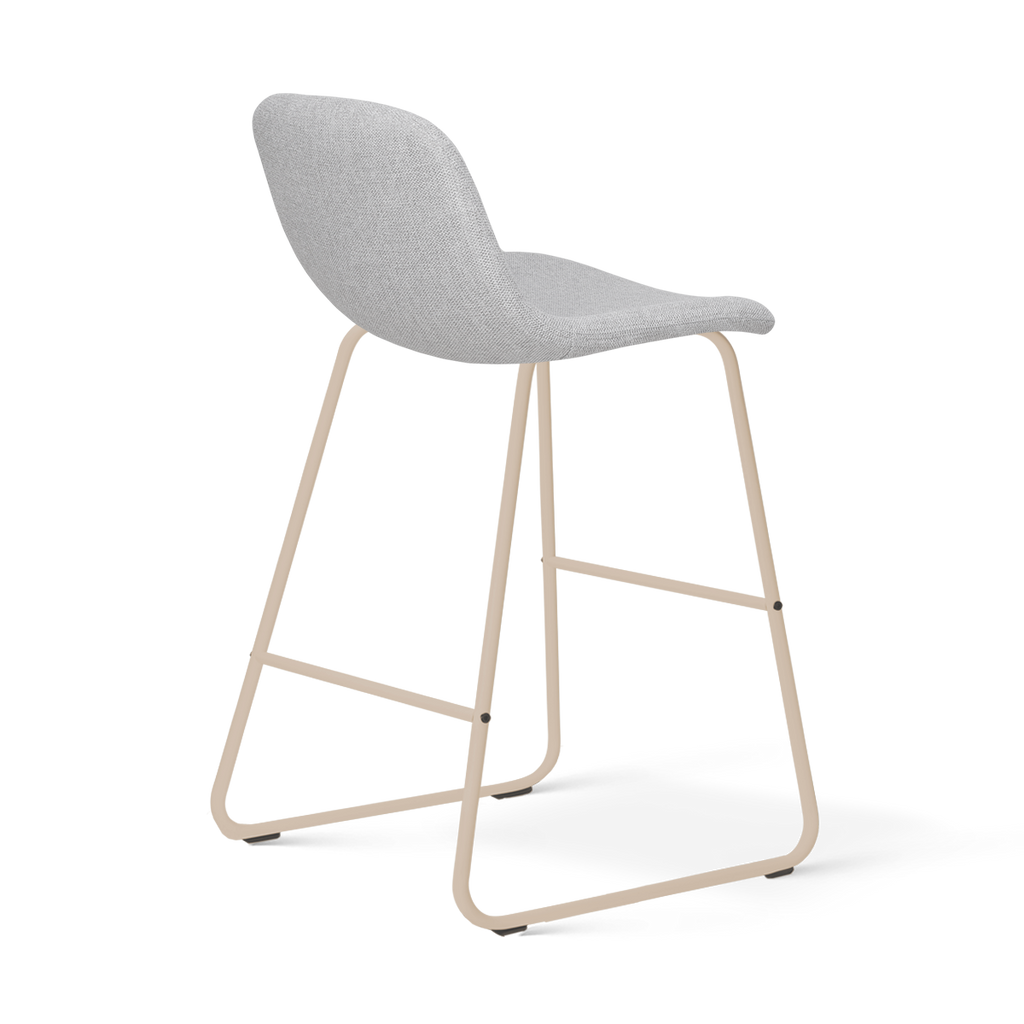 Nino-Mats barkruk lichtgrijs - beige onderstel - 65 cm