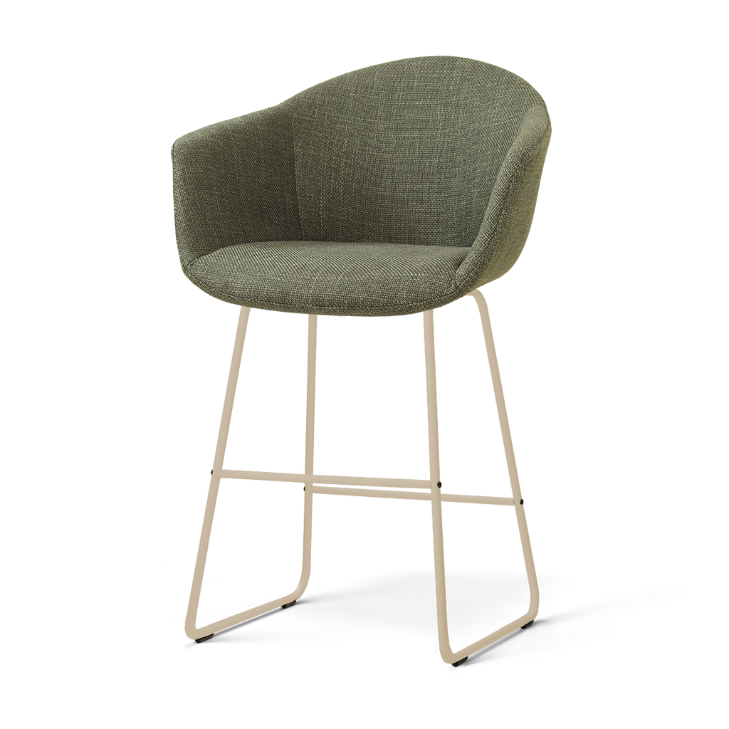 Nino-Otis barkruk forestgroen - beige onderstel - 65 cm