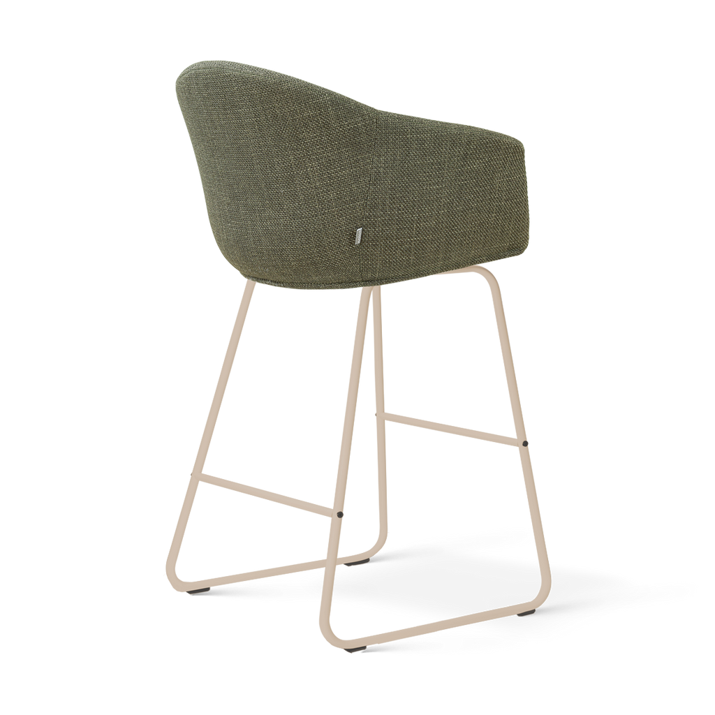 Nino-Otis barkruk forestgroen - beige onderstel - 65 cm