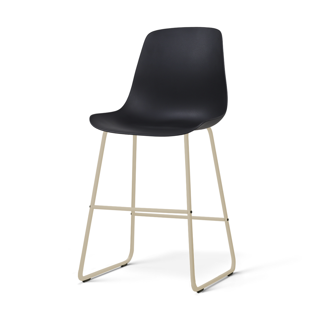 Nino-Pip barkruk zwart - beige onderstel - 65 cm