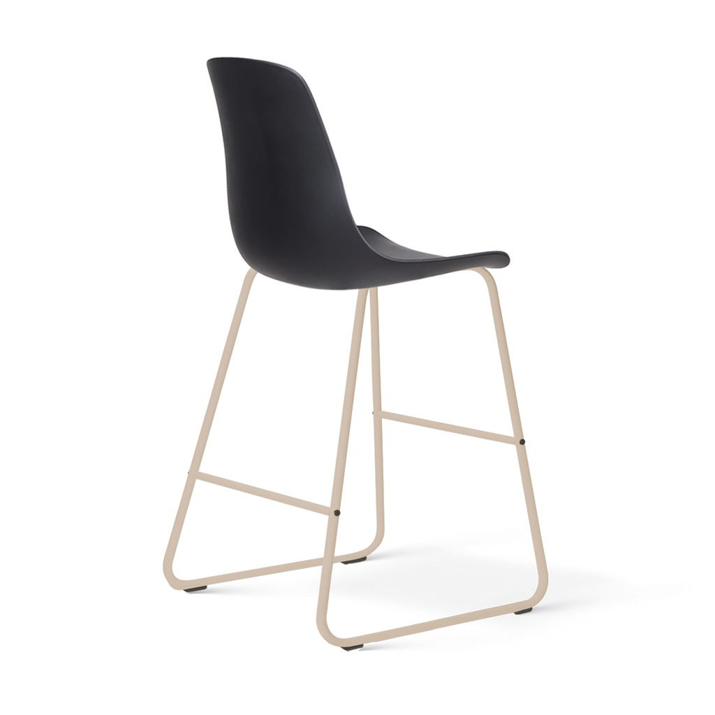 Nino-Pip barkruk zwart - beige onderstel - 65 cm