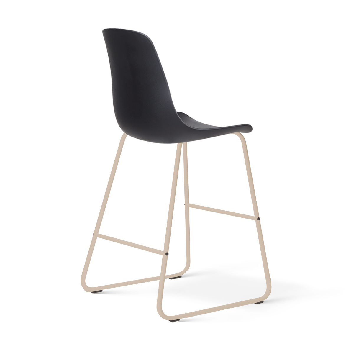Nino-Pip barkruk zwart - beige onderstel - 65 cm