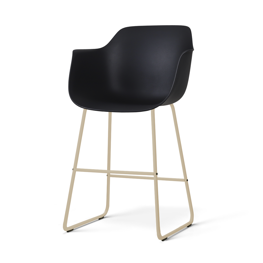 Nino-Puk barkruk zwart - beige onderstel - 65 cm