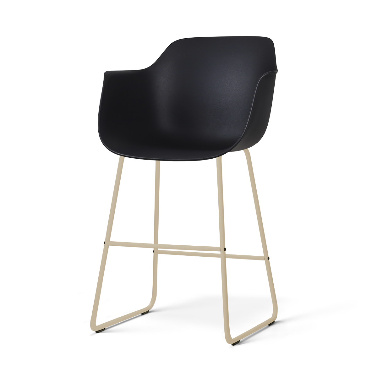 Nino-Puk barkruk zwart - beige onderstel - 65 cm