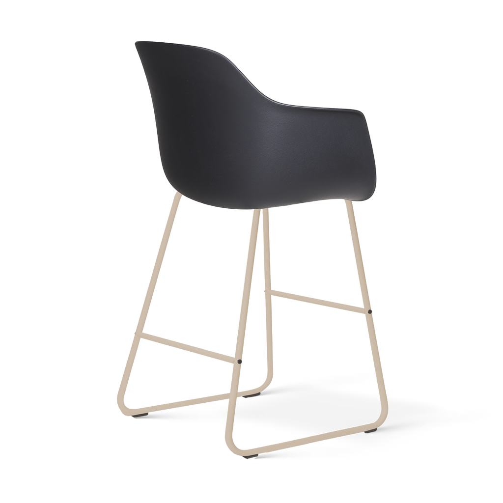 Nino-Puk barkruk zwart - beige onderstel - 65 cm