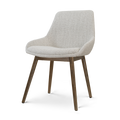 Nio-Isa eetkamerstoel beige gemêleerd - walnoot houten onderstel