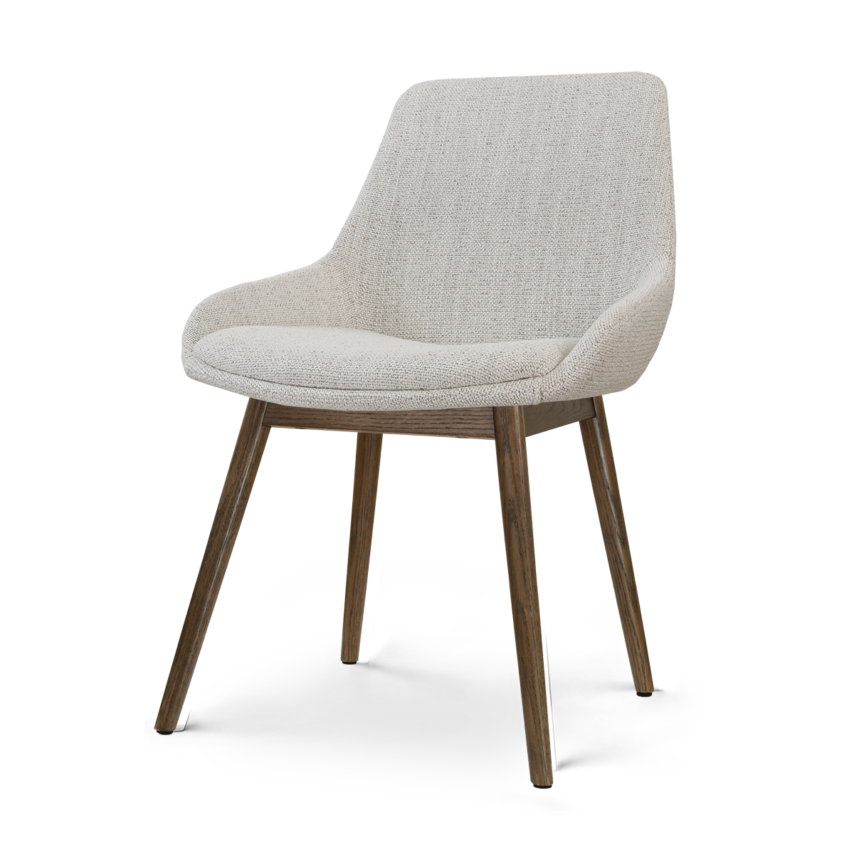 Nio-Isa eetkamerstoel beige gemêleerd - walnoot houten onderstel