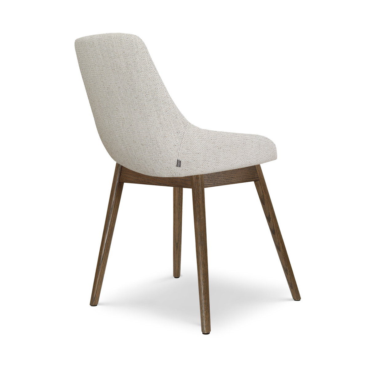 Nio-Isa eetkamerstoel beige gemêleerd - walnoot houten onderstel
