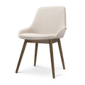 Nio-Isa eetkamerstoel beige - walnoot houten onderstel
