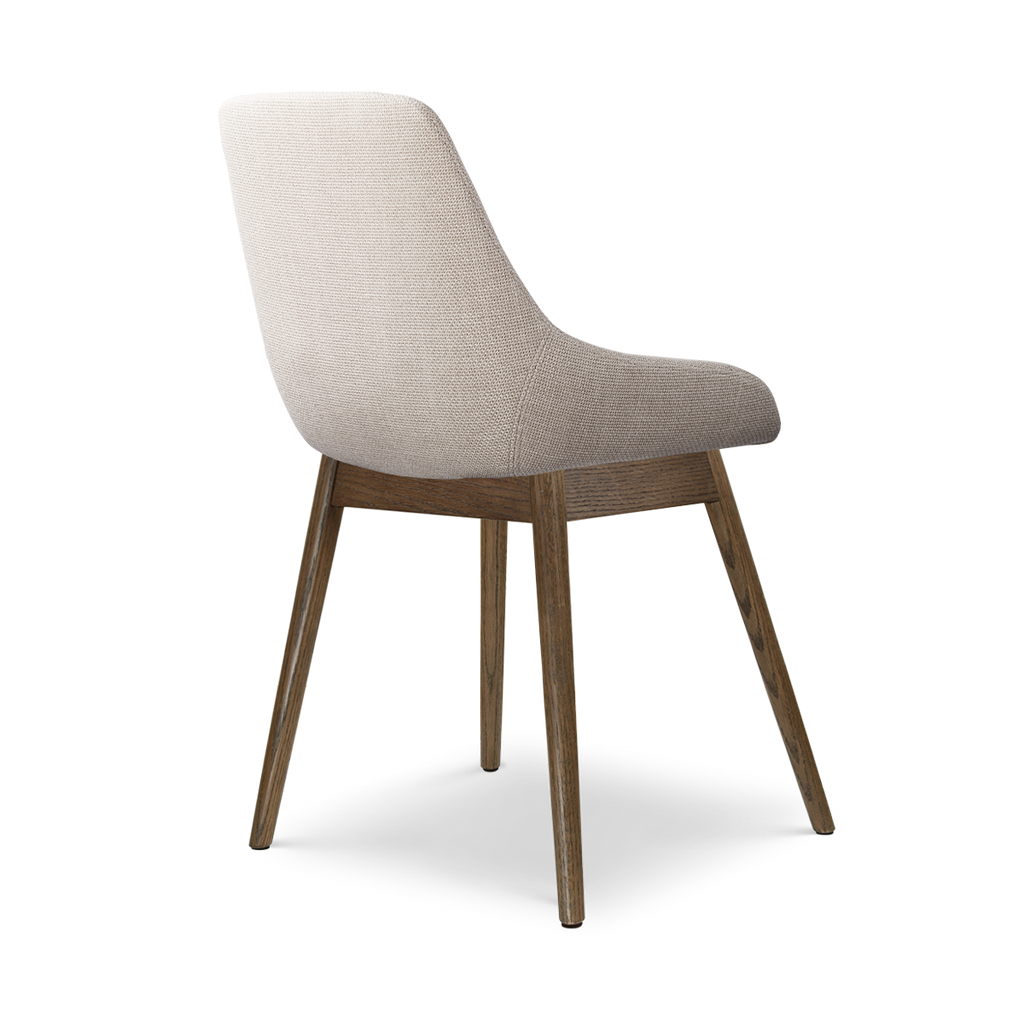 Nio-Isa eetkamerstoel beige - walnoot houten onderstel