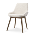 Nio-Isa eetkamerstoel bouclé beige - walnoot houten onderstel