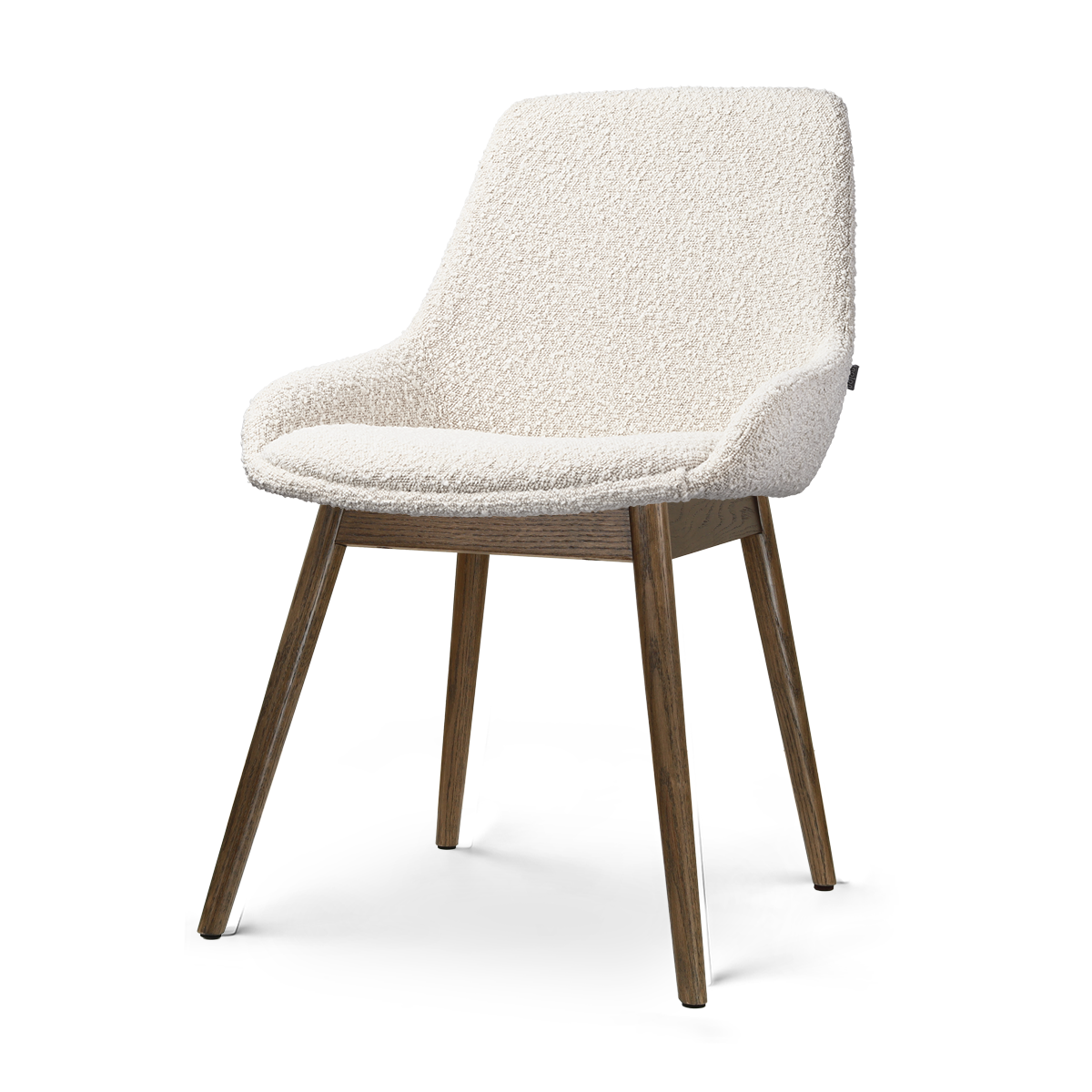 Nio-Isa eetkamerstoel bouclé beige - walnoot houten onderstel