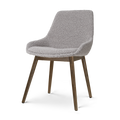 Nio-Isa eetkamerstoel bouclé taupe - walnoot houten onderstel