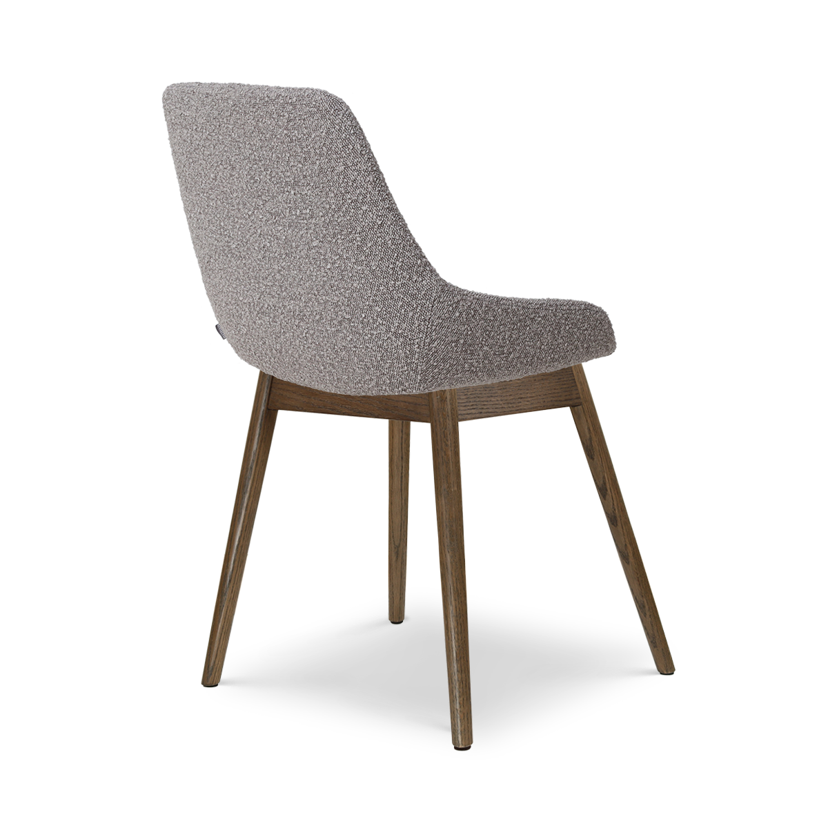 Nio-Isa eetkamerstoel bouclé taupe - walnoot houten onderstel