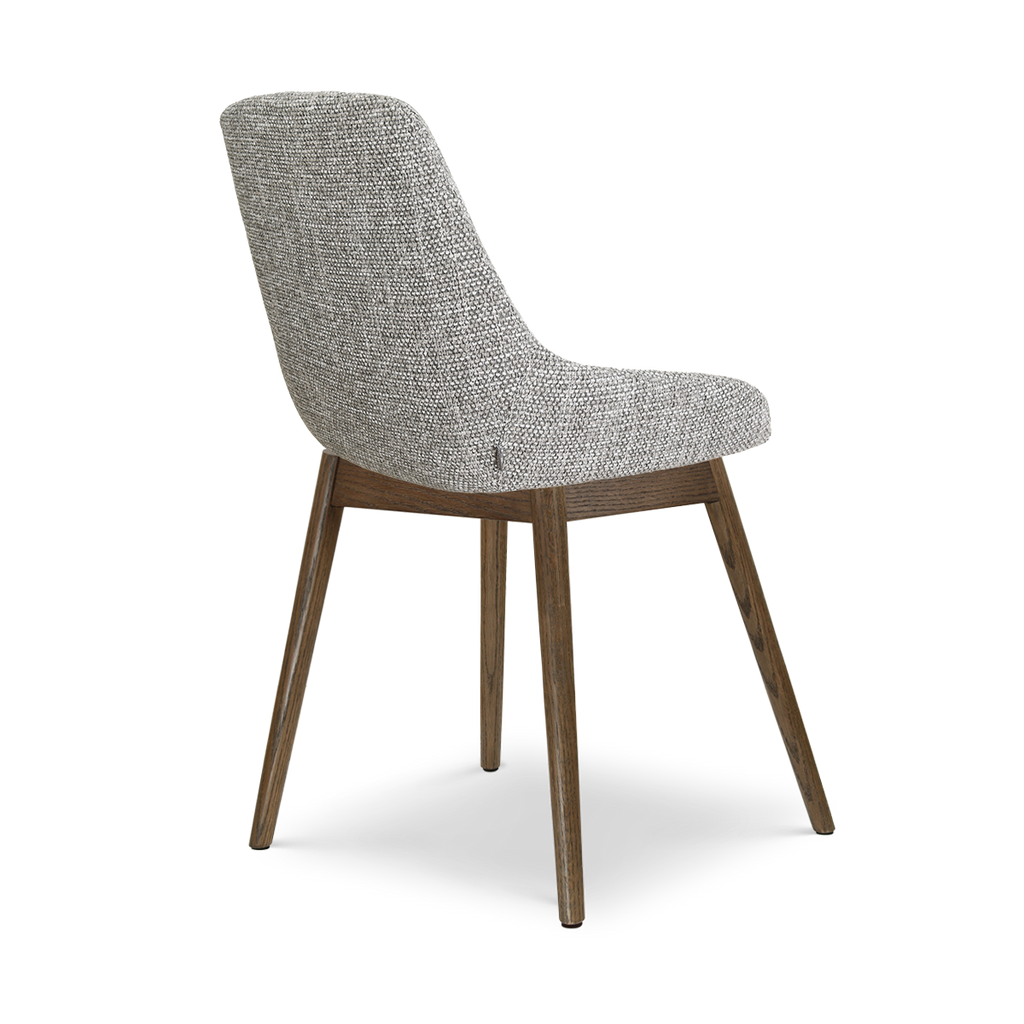 Nio-Isa eetkamerstoel grijs blend - walnoot houten onderstel