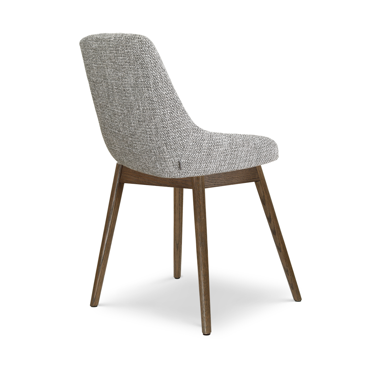Nio-Isa eetkamerstoel grijs blend - walnoot houten onderstel