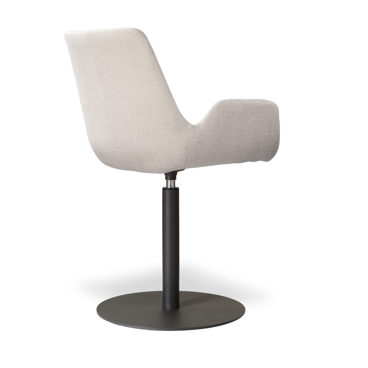 Niva-Eef draaibare tulp eetkamerstoel beige - mat zwart onderstel