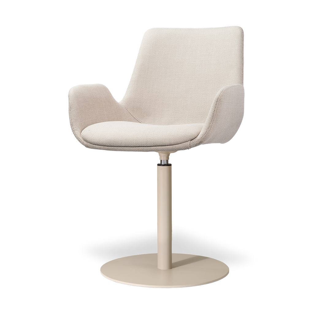 Niva-Eef draaibare tulp eetkamerstoel beige - beige onderstel