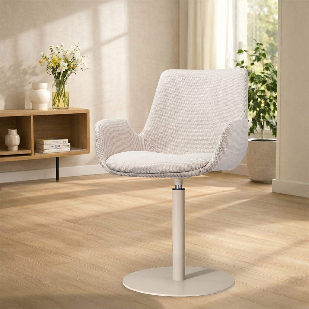 Niva-Eef draaibare tulp eetkamerstoel beige - beige onderstel