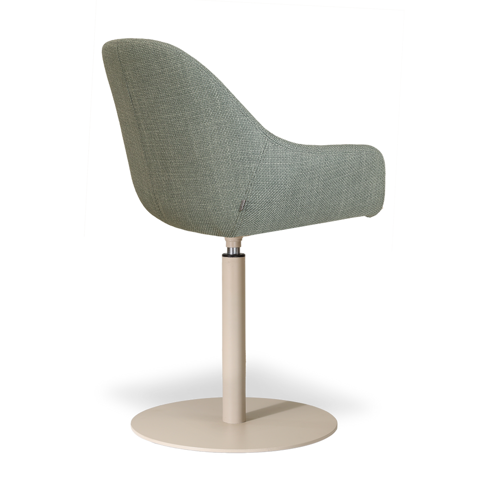Niva-Mae draaibare tulp eetkamerstoel saliegroen - beige onderstel