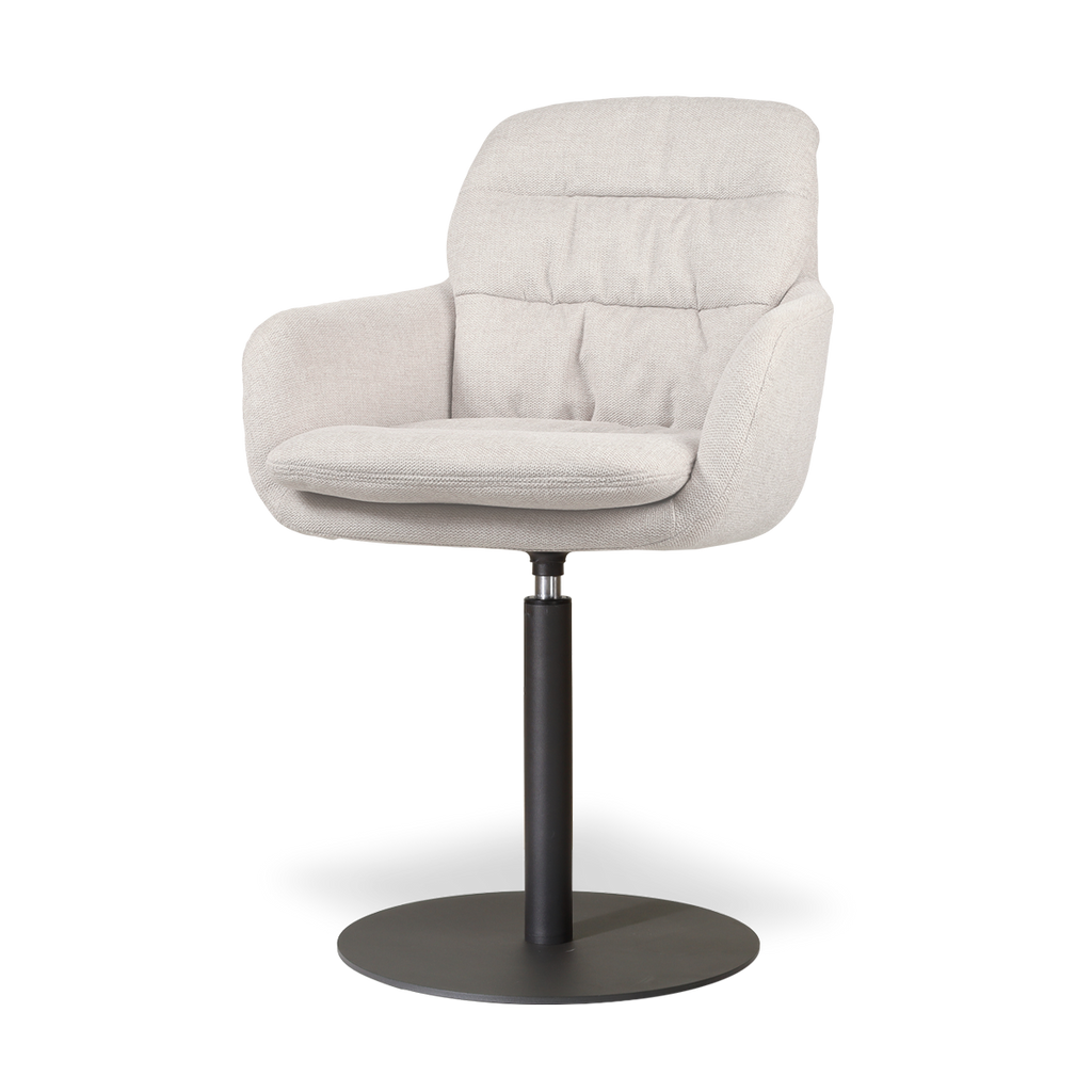 Niva-Mia draaibare tulp eetkamerstoel beige - mat zwart onderstel