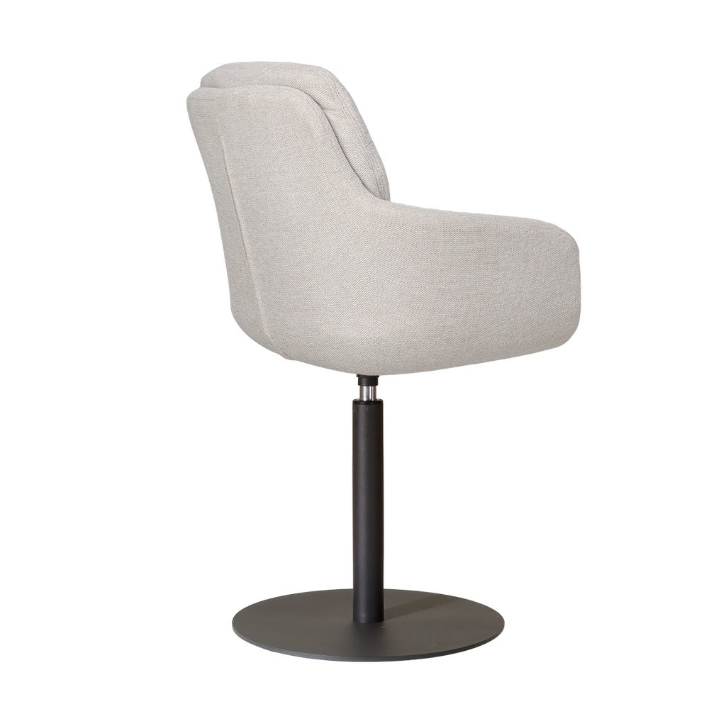 Niva-Mia draaibare tulp eetkamerstoel beige - mat zwart onderstel
