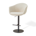 Niva-Otis draaibare tulp barkruk cottonbeige - verstelbaar - mat zwart onderstel