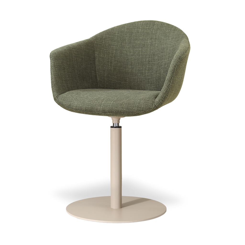 Niva-Otis draaibare tulp eetkamerstoel forestgroen - beige onderstel