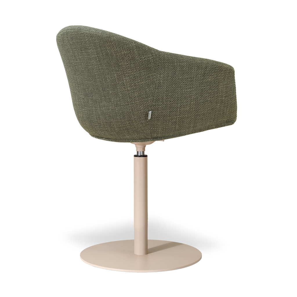 Niva-Otis draaibare tulp eetkamerstoel forestgroen - beige onderstel