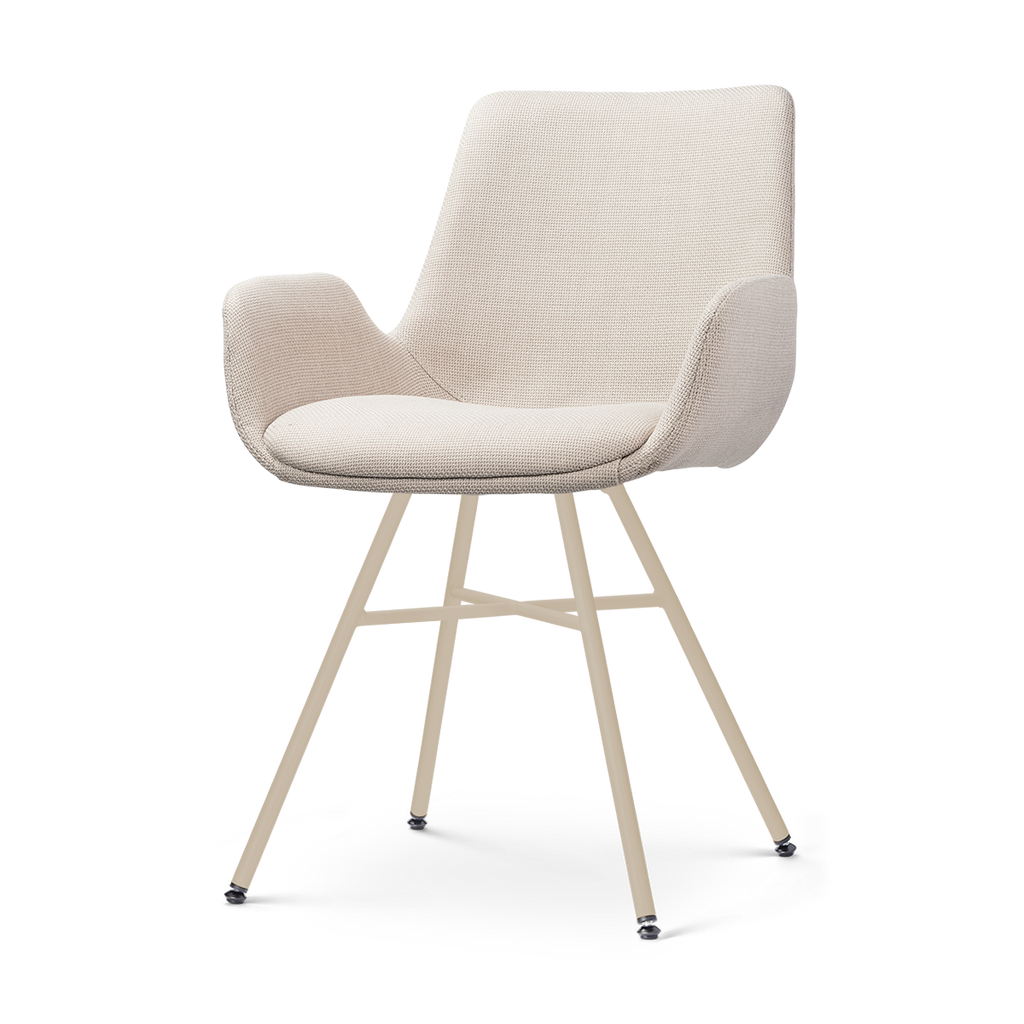 Noa-Eef eetkamerstoel beige - beige onderstel